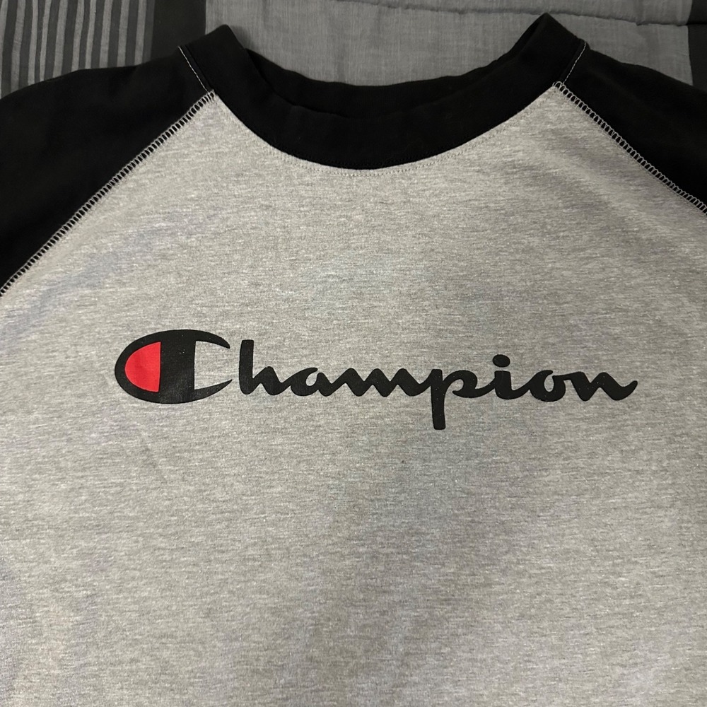 Champion T-Shirt Men's Size XL Gray Short Sleeve Crew‎ Neck Logo Cotton - Picture 3 of 7